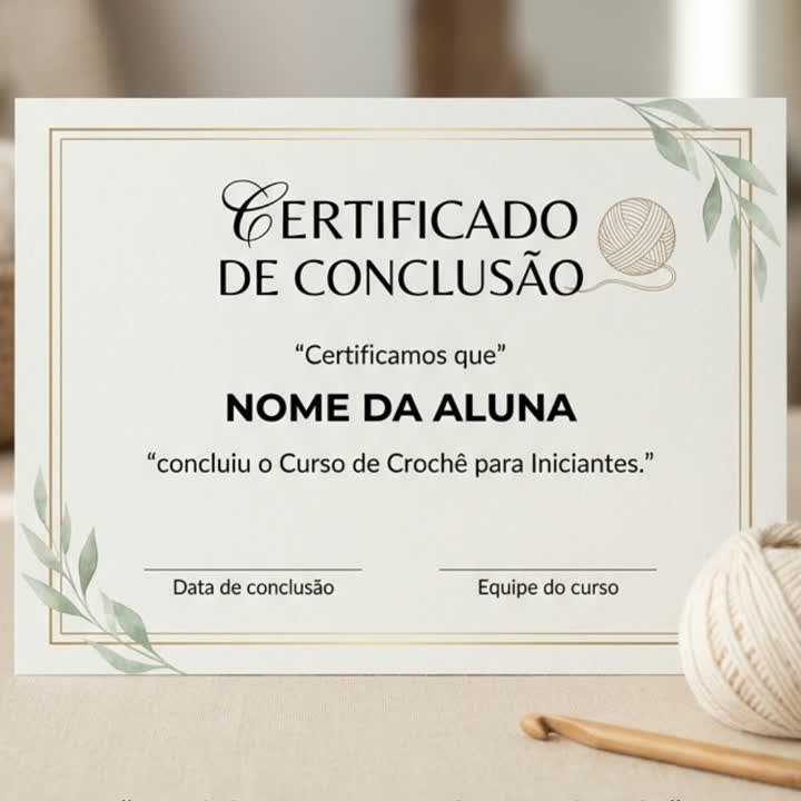 Modelo ilustrativo do certificado de conclusão do curso